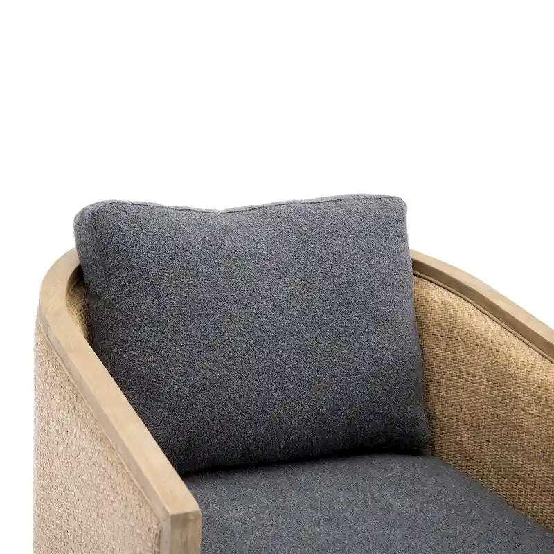Carbon Black 30.12 Upholstered 360 Swivel Barrel Chair with Sturdy Hardwood Frame
