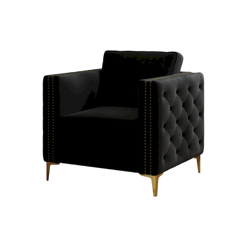 Accent Chair for Living Room Upholstered Arm Chair with Metal Legs Velvet