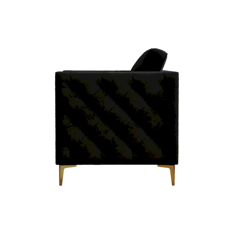 Accent Chair for Living Room Upholstered Arm Chair with Metal Legs Velvet