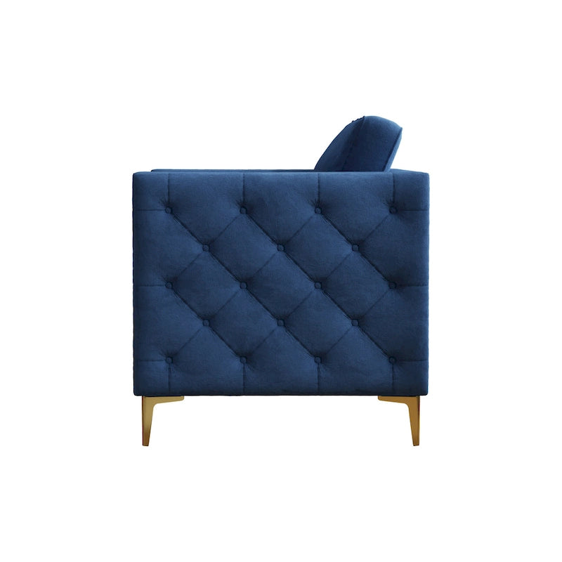 Accent Chair for Living Room Upholstered Arm Chair with Metal Legs Velvet