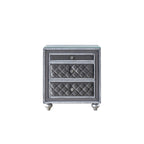 1pc Glam 3-Drawer Nightstand Velvet