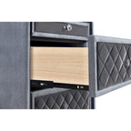 Mesa de Cabeceira Glam com 3 Gavetas de Veludo