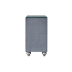 Mesa de Cabeceira Glam com 3 Gavetas de Veludo