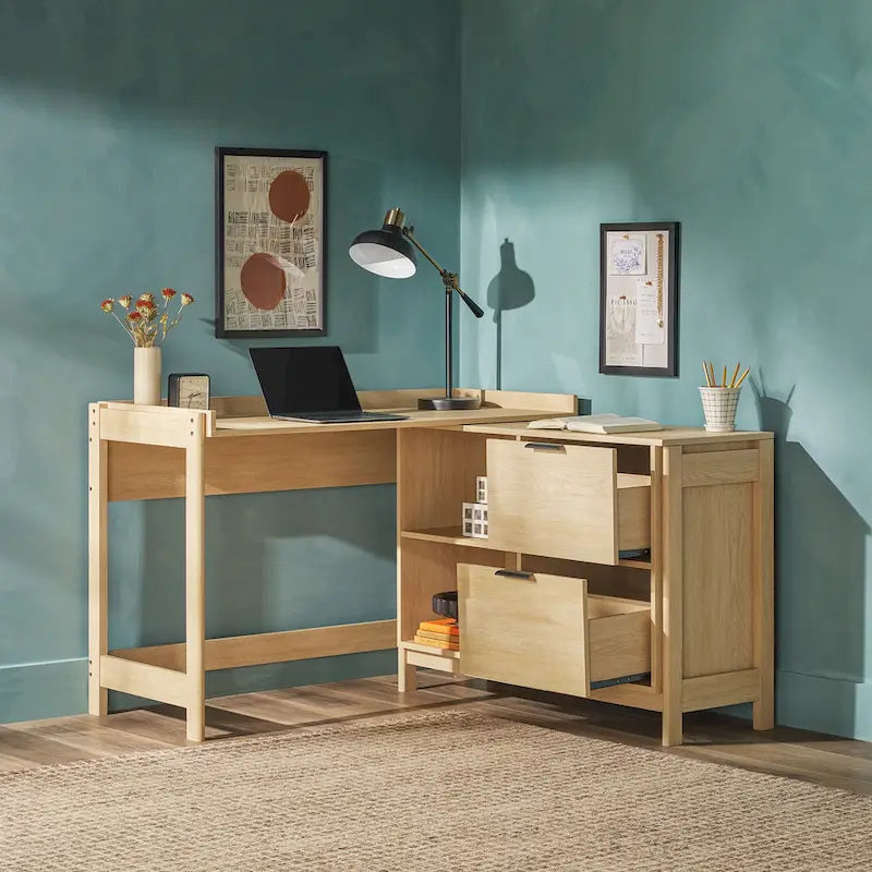 Modern Reversible Desk with Storage