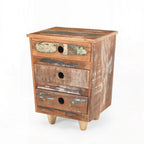 Mesa de Cabeceira Vintage de Madeira Reciclada Totalmente Montada