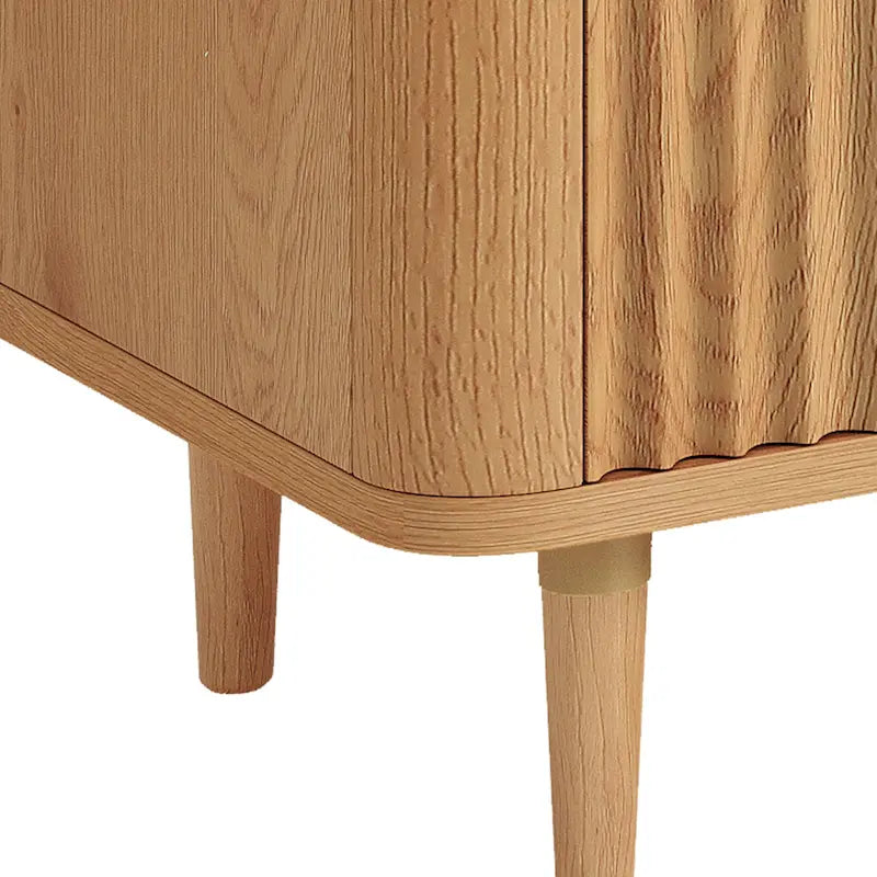 6 Drawer Dresser Wood Storage Dresser Organizer with Waveform Fluted Panel