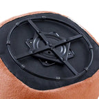 Cadeira de Barril Estofada Moderna Laranja com Rotação 360° e Estrutura de Madeira Maciça
