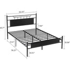 Estrutura de Cama Industrial em Metal com Cabeceira em Painel de Madeira