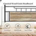 Estrutura de Cama Industrial em Metal com Cabeceira em Painel de Madeira