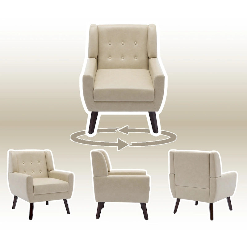 PU Leather Accent Chair Living Room Upholstered Armchair