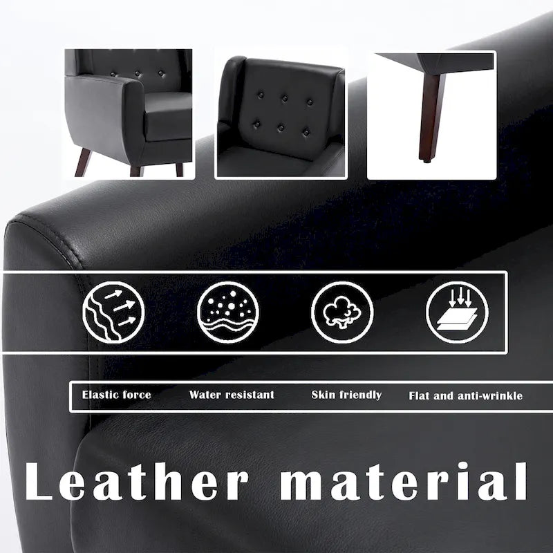 PU Leather Accent Chair Living Room Upholstered Armchair