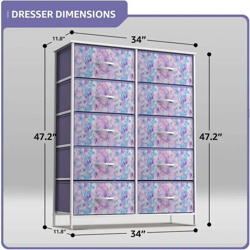 Dressers for Bedroom with 10 Drawers, Chest of Drawers for Bedroom