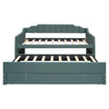 Twin Size Upholstered Daybed with Trundle and Three Drawers
