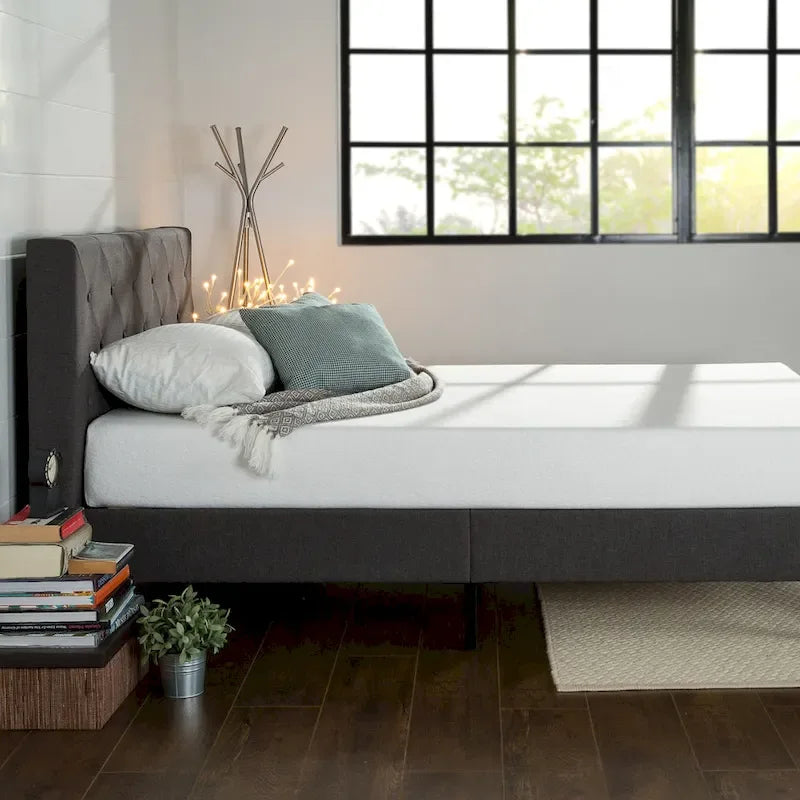 by Dark Grey Upholstered Diamond Stitched Platform Bed