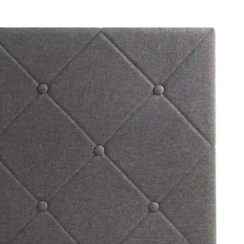 by Dark Grey Upholstered Diamond Stitched Platform Bed
