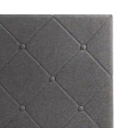 Cama Plataforma Estofada com Costura Diamante Cinzento Escuro