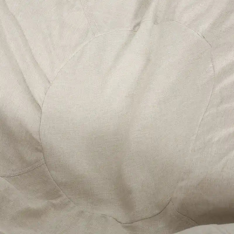 Modern 5 Foot Two Toned Fabric and Faux Leather Bean Bag by
