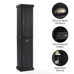 Armário Alto de Roupa com Portas em Friso e Gaveta de Extensão Total