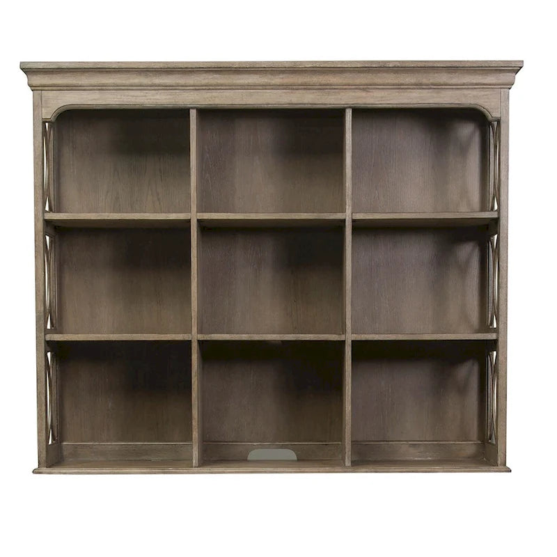 Simply Elegant White, Brown, & Heathered Taupe Credenza Hutch