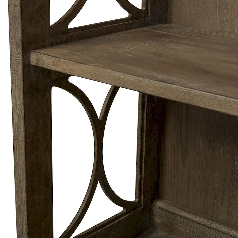 Simply Elegant White, Brown, & Heathered Taupe Credenza Hutch