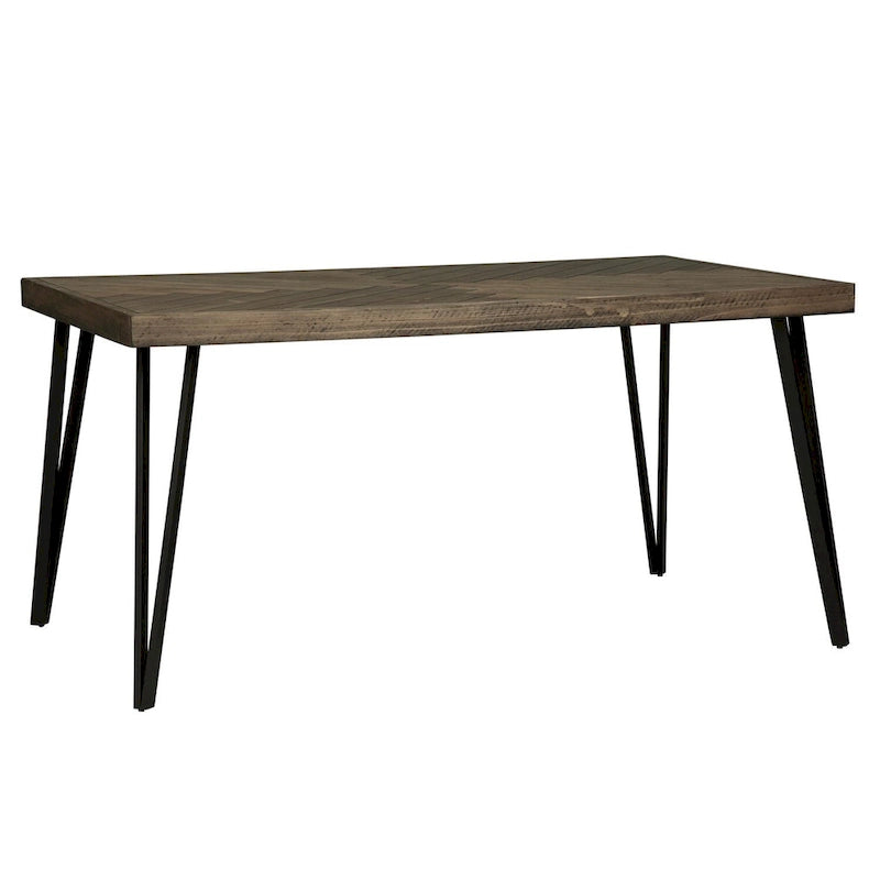 Rustic Caramel with Sawmark Distressing Rectangular Leg Table - Grey