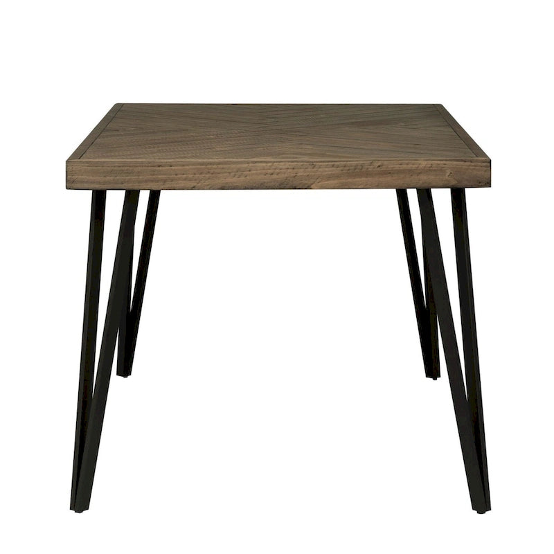 Rustic Caramel with Sawmark Distressing Rectangular Leg Table - Grey