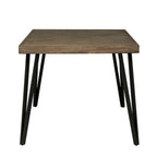 Mesa de Jantar Retangular Rústica Caramel Herringbone com Pernas Metálicas Angulares