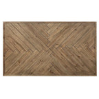Mesa de Jantar Retangular Rústica Caramel Herringbone com Pernas Metálicas Angulares