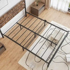 Cama de Plataforma Queen Size com Cabeceira de Madeira Rústica Vintage