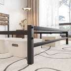 Cama de Plataforma Queen Size com Cabeceira de Madeira Rústica Vintage