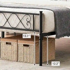 Estrutura de Cama de Plataforma em Metal com Cabeceira Decorativa em Coração