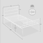 Estrutura de Cama de Plataforma em Metal com Cabeceira Decorativa em Coração
