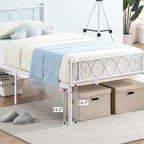 Estrutura de Cama de Plataforma em Metal com Cabeceira Decorativa em Coração