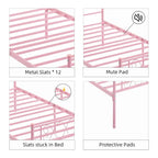 Estrutura de Cama de Plataforma em Metal com Cabeceira Decorativa em Coração
