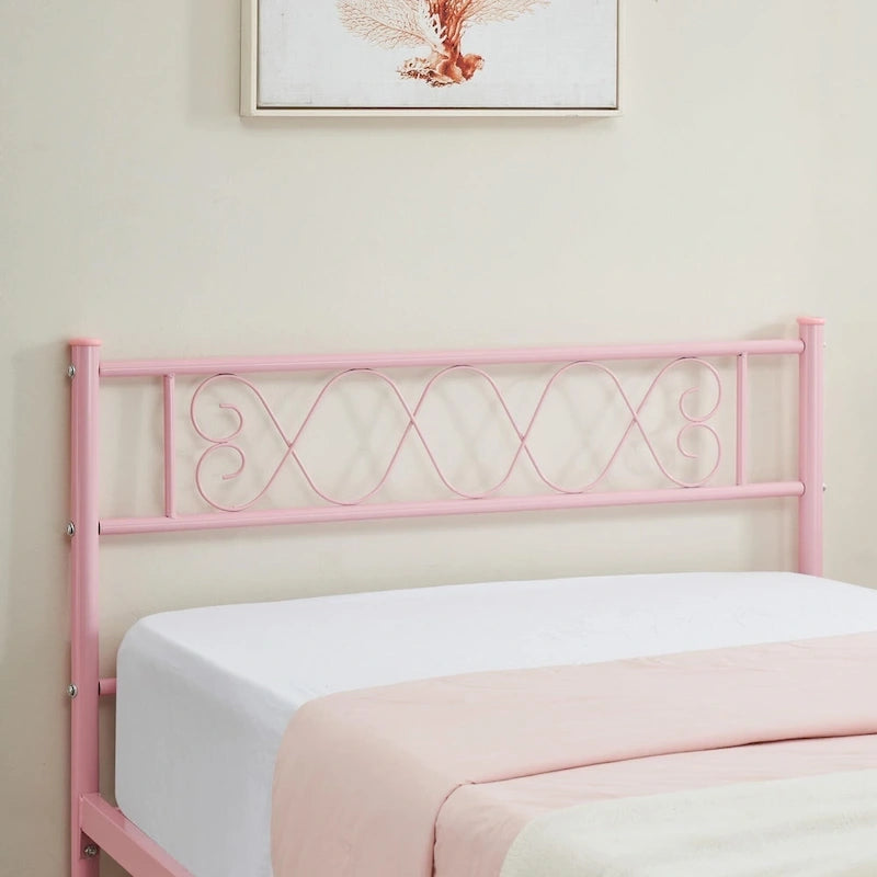 Platform Bed Frame with Iron-Art Sweet Heart