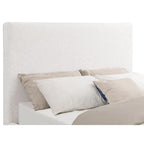 Cama Estofada King Size com Painel e Base Dourada Cor Marfim