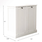 Armário com Cesto de Roupa Suja Inclinável de Duas Secções Branco