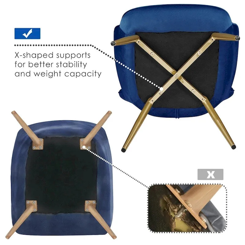 Yaheetech Modern Pleated Curved Back Velvet Accent Chair Modern Armchair for Living Room