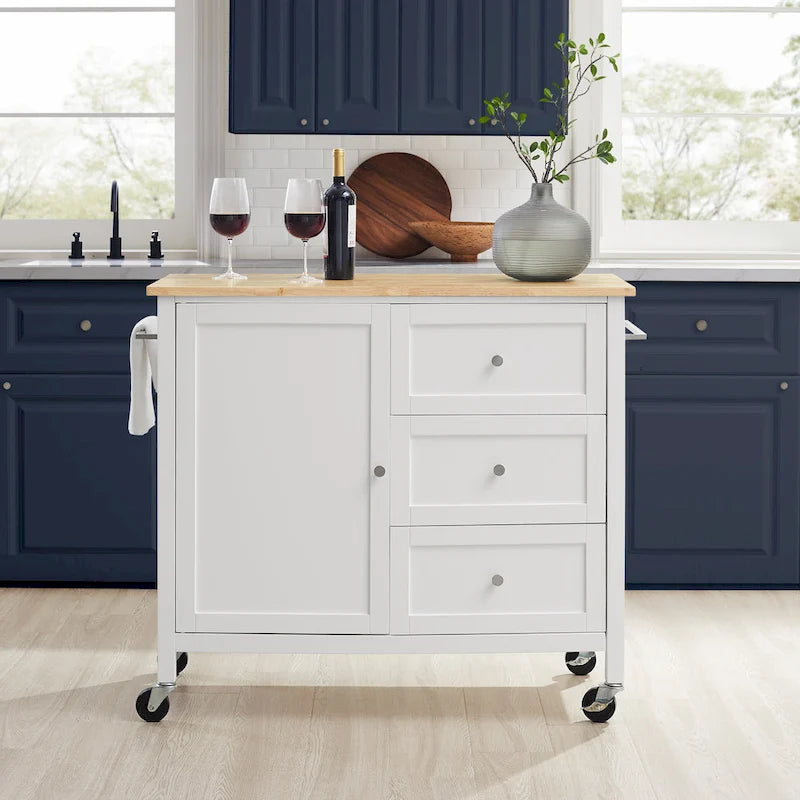 Wood Top Kitchen Island/Cart - 18d x 42.13w x 37.5h