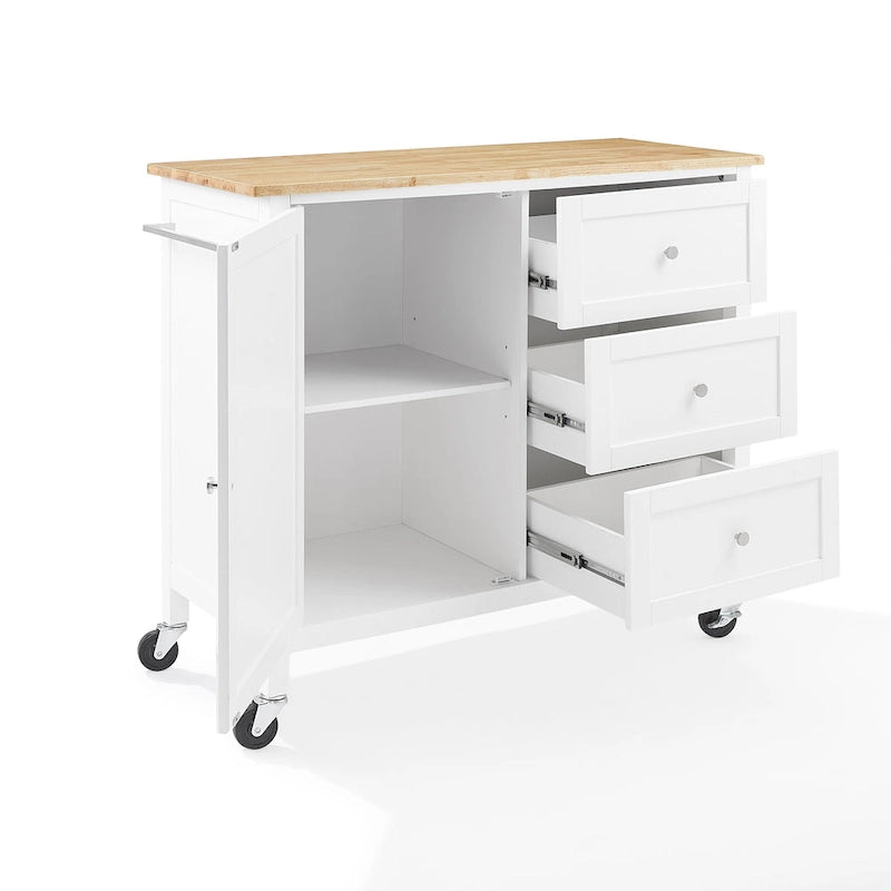 Wood Top Kitchen Island/Cart - 18d x 42.13w x 37.5h