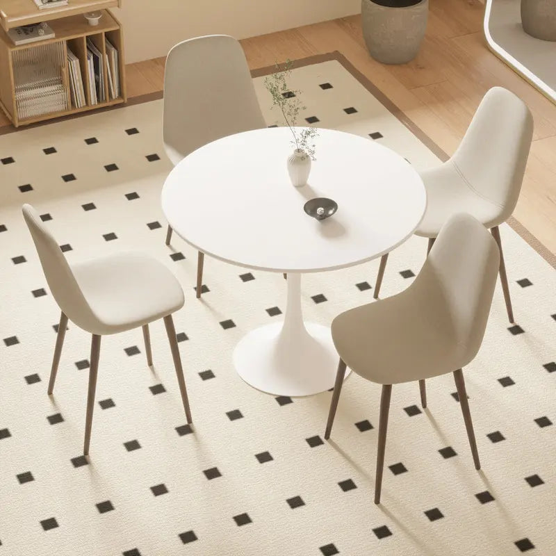31.5 Mid Century Tulip Round Dining Table for 4 People