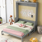Cama de Embutir Queen Size com Prateleira e Secretária