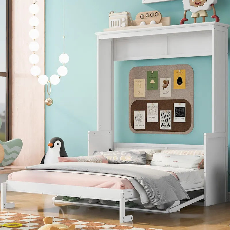 Queen Size Murphy Bed with Shelf