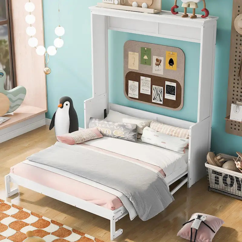 Queen Size Murphy Bed with Shelf