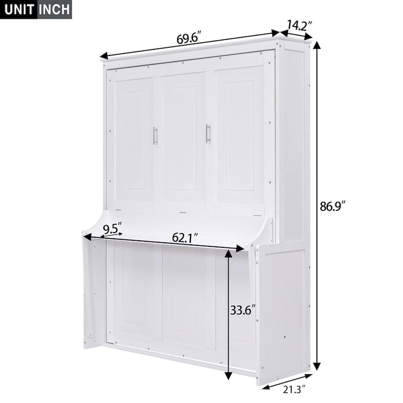 Queen Size Murphy Bed with Shelf