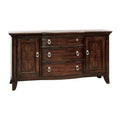 56 Inch 3 Drawer Buffet Console, Storage Cabinets, Adjustable Shelves