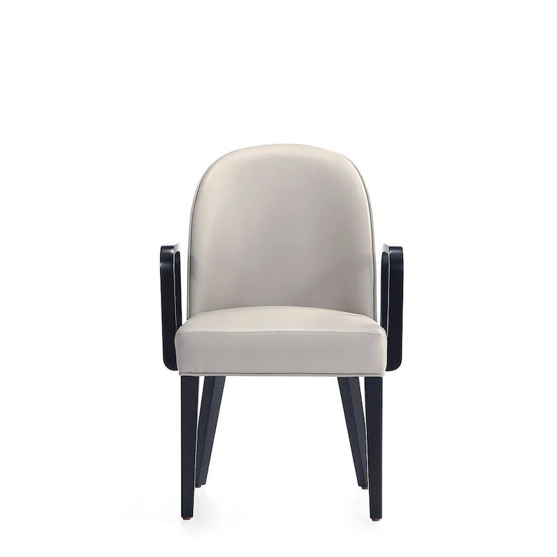 Modern Leatherette and Velvet Upholstered Dining Arm Chair