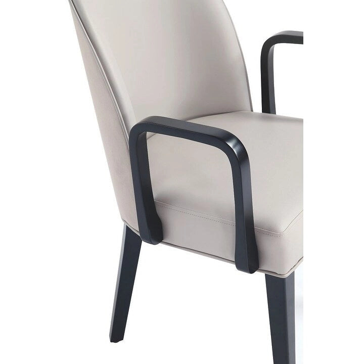 Modern Leatherette and Velvet Upholstered Dining Arm Chair