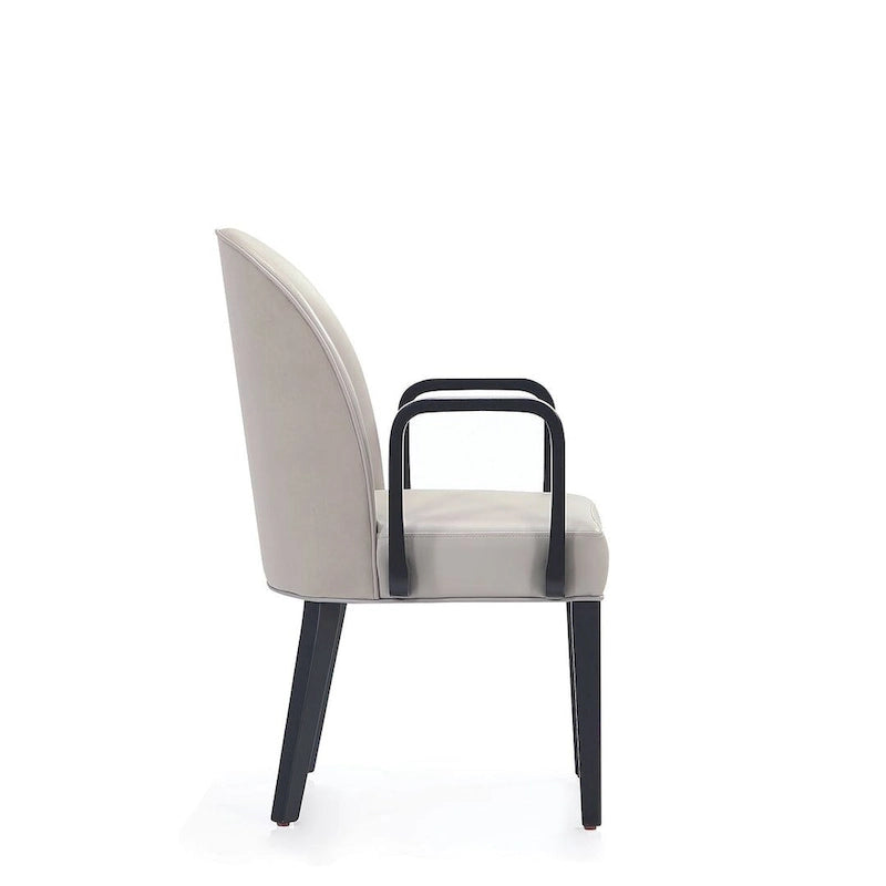 Modern Leatherette and Velvet Upholstered Dining Arm Chair