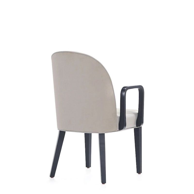 Modern Leatherette and Velvet Upholstered Dining Arm Chair